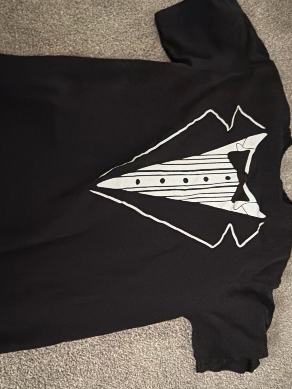 Gildan Black T-Shirt with White Tuxedo Graphic